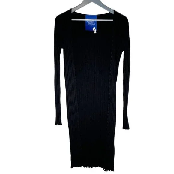 SIMON MILLER Micromodal-blend ribbed jersey cardigan Black size XXS